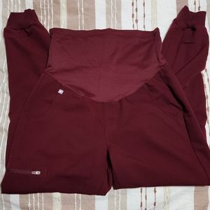 Small Maroon Fig Maternity Joggers
